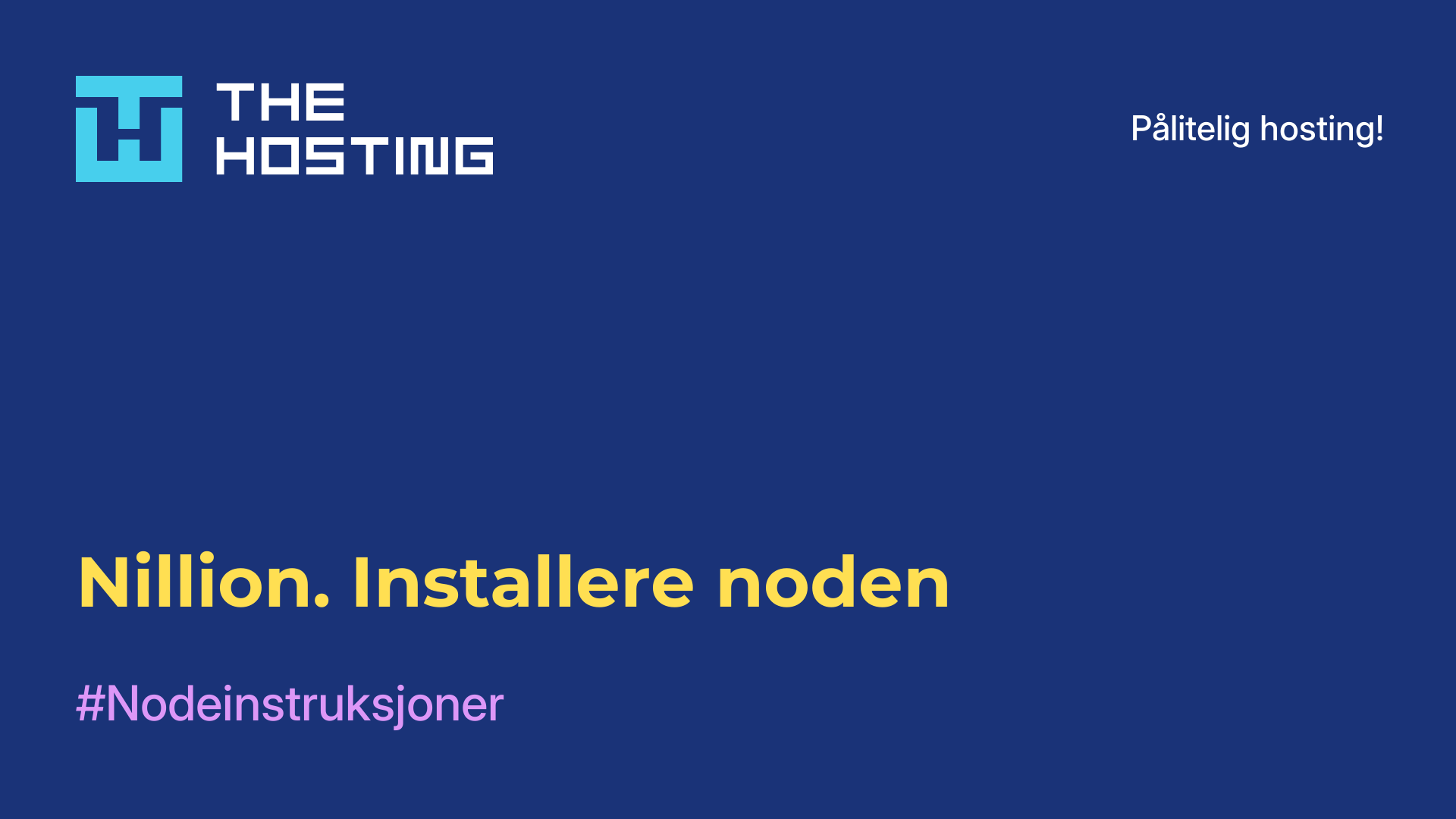 Nillion. Installere noden