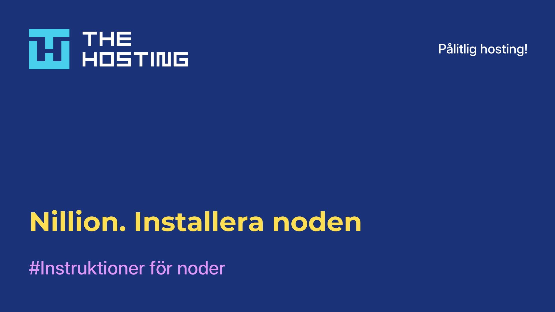 Nillion. Installera noden