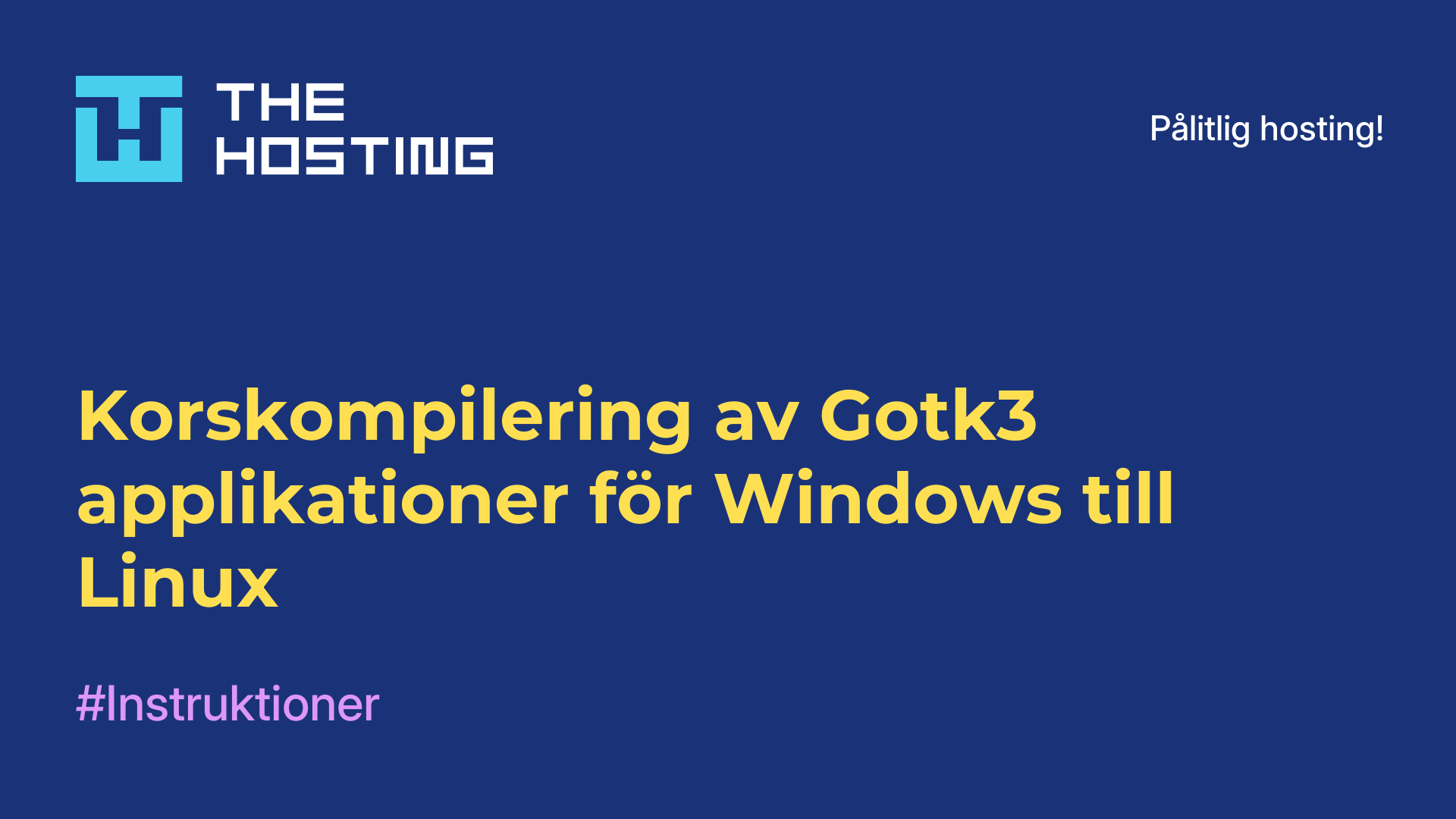 Korskompilering av Gotk3-applikationer för Windows till Linux