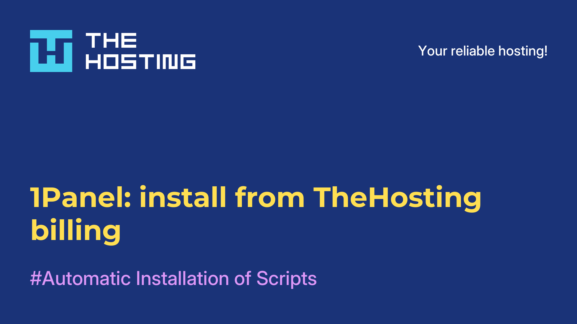 1Panel: install from TheHosting billing