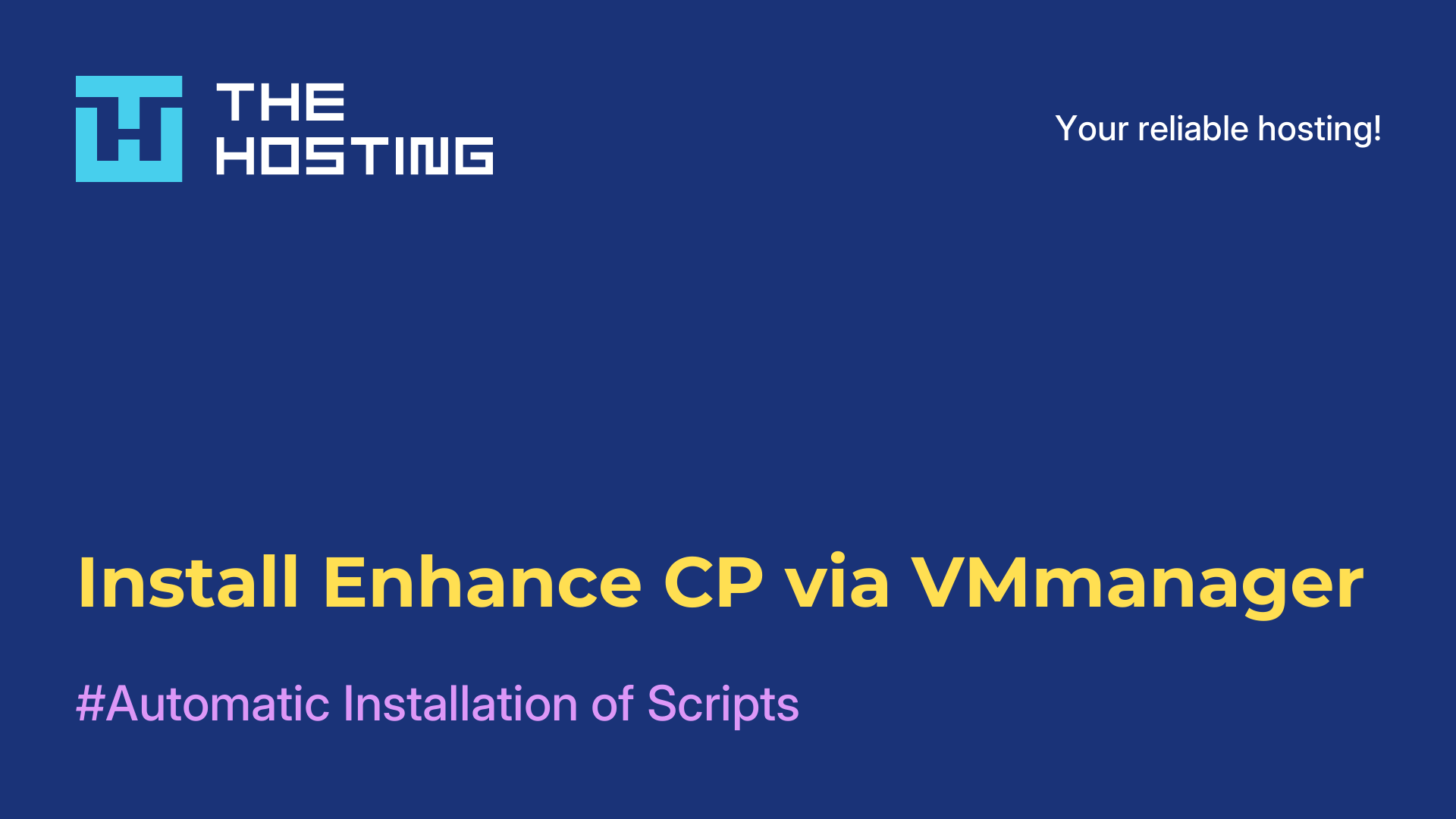 Install Enhance CP via VMmanager